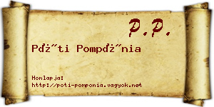 Póti Pompónia névjegykártya